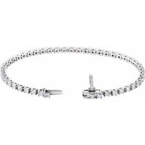 Lab-Grown Diamond Line Bracelet · 2.5 ct — 14K White Gold view 2