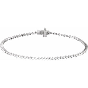 Line Bracelet · 1.5–3 ct — 14K White Gold