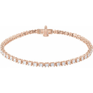 Lab-Grown Diamond Line Bracelet · 2.5 ct — 14K Rose Gold
