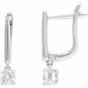 Lab-Grown Diamond Earrings · 0.5–1 ct — 14K White Gold
