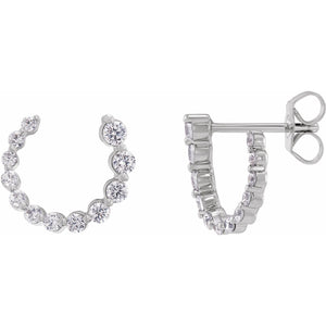 Front-Back Earrings · 0.5–0.88 ct — 14K White Gold view 2