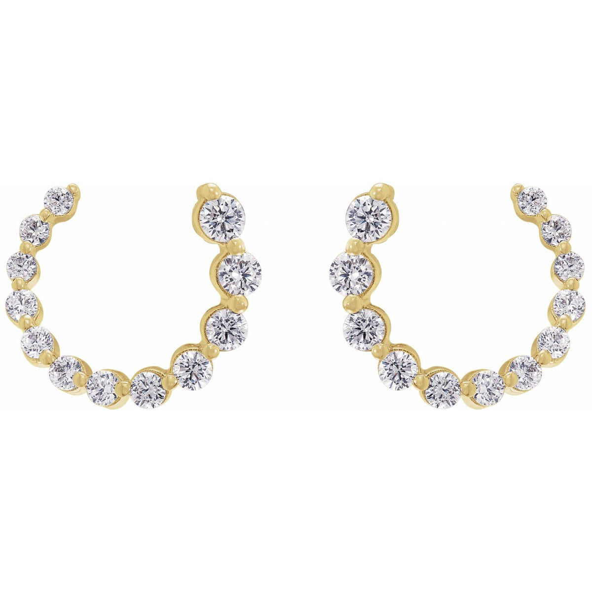 Front-Back Earrings · 0.5–0.88 ct — 14K Yellow Gold view 2