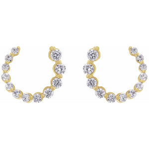 Front-Back Earrings · 0.5–0.88 ct — 14K Yellow Gold view 2