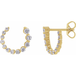 Front-Back Earrings · 0.5–0.88 ct — 14K Yellow Gold