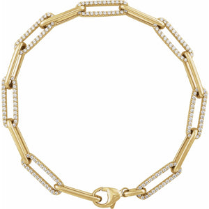 Accented Link Bracelet · 1 ct — 14K Yellow Gold