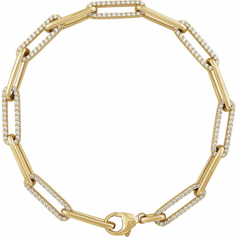 Accented Link Bracelet · 1 ct — 14K Yellow Gold