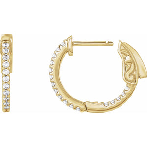 Inside-Outside Hoop Earrings · 0.25–6.5 ct — 14K Yellow Gold view 3