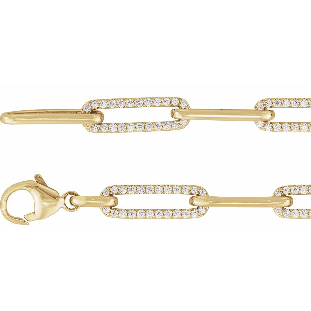 Accented Link Bracelet · 1 ct — 14K Yellow Gold view 2