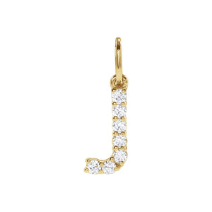Accented Initial Necklace · 0.13–0.33 ct — 14K Yellow Gold