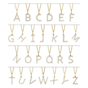 Accented Initial Necklace · 0.13–0.33 ct — 14K Yellow Gold view 2