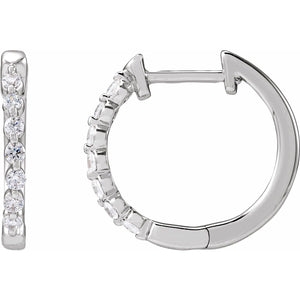 Lab-Grown Diamond Hoop Earrings · 0.2–1 ct — 14K White Gold