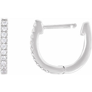 Accented U-Hoop Earrings · 0.17–0.9 ct — 14K White Gold