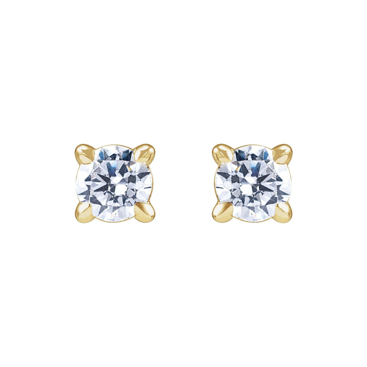 Round Cocktail-Style Stud Earrings · 0.2–1 ct — 14K Yellow Gold view 2