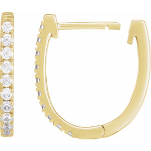Accented U-Hoop Earrings · 0.17–0.9 ct — 14K Yellow Gold view 3