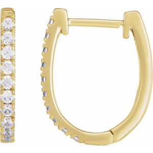 Accented U-Hoop Earrings · 0.17–0.9 ct — 14K Yellow Gold