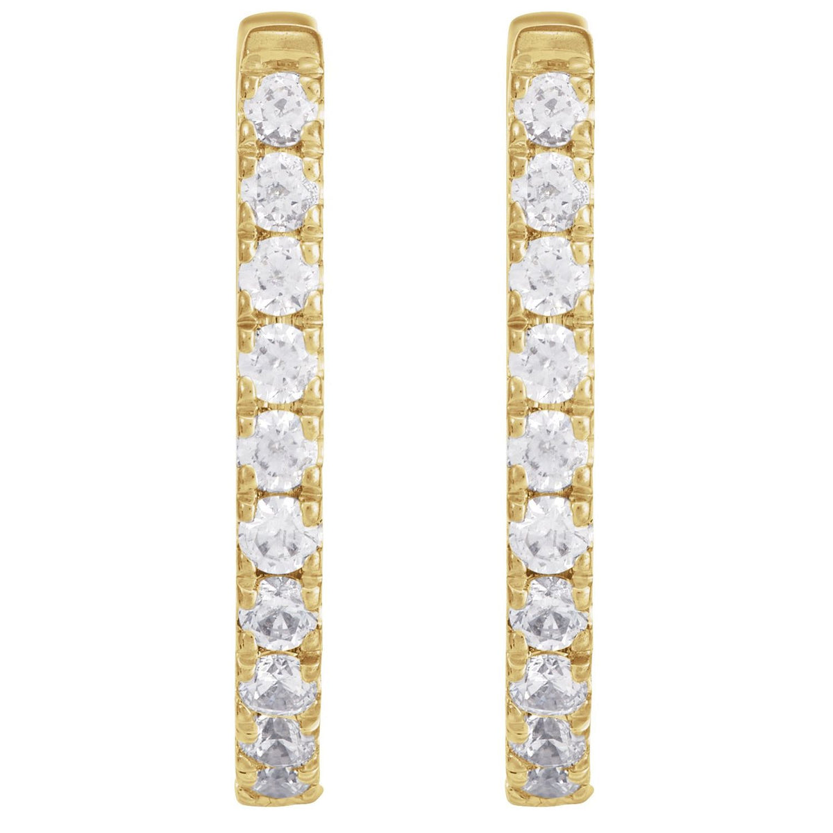 Accented U-Hoop Earrings · 0.17–0.9 ct — 14K Yellow Gold view 2