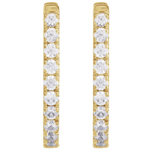 Accented U-Hoop Earrings · 0.17–0.9 ct — 14K Yellow Gold view 2