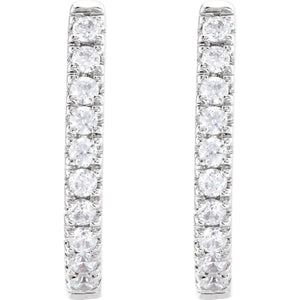 Accented U-Hoop Earrings · 0.17–0.9 ct — 14K White Gold view 2