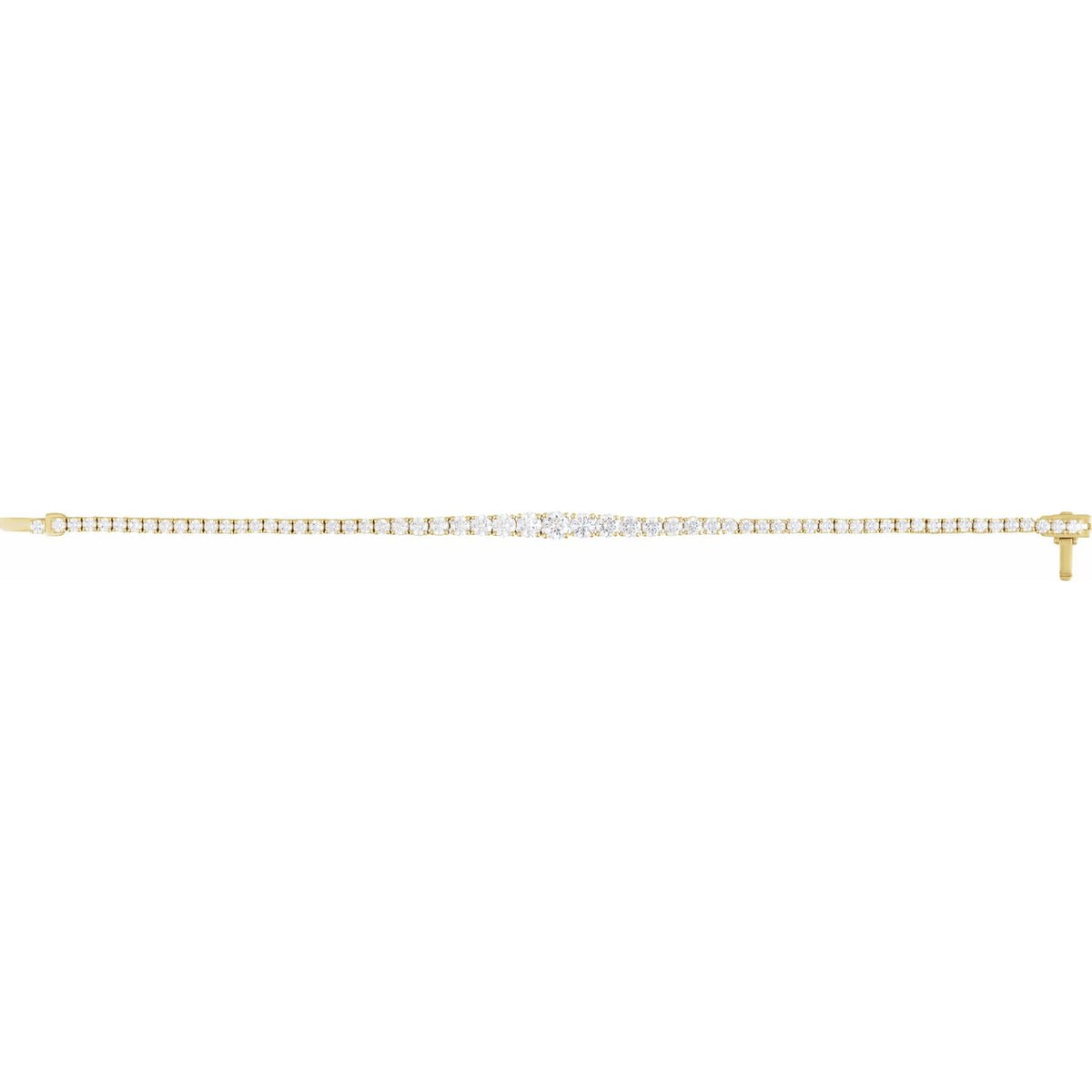 Lab-Grown Diamond Line Bracelet · 6 ct — 14K Yellow Gold view 2