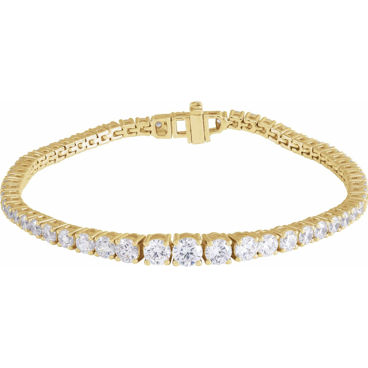 Lab-Grown Diamond Line Bracelet · 6 ct — 14K Yellow Gold