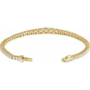 Lab-Grown Diamond Line Bracelet · 6 ct — 14K Yellow Gold view 3