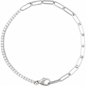 Line Bracelet · 1 ct — 14K White Gold