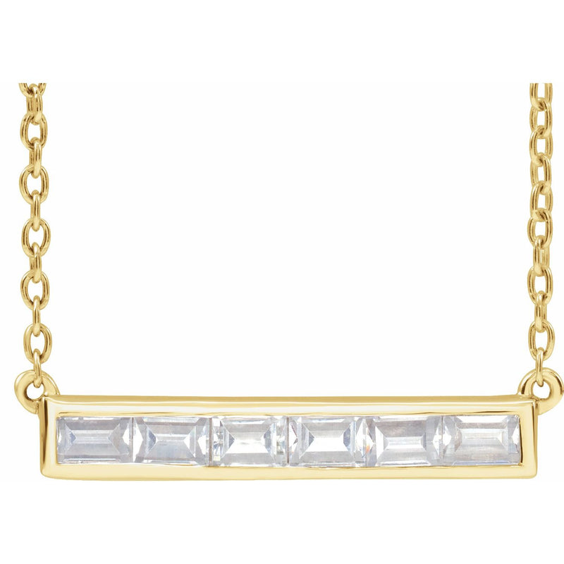 Lab-Grown Bar Necklace · 5.38 ct — 14K Yellow Gold