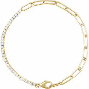 Line Bracelet · 1 ct — 14K Yellow Gold