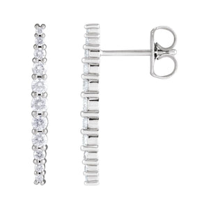 Accented Bar Earrings · 0.38 ct — 14K White Gold