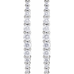Accented Bar Earrings · 0.38 ct — 14K White Gold view 2