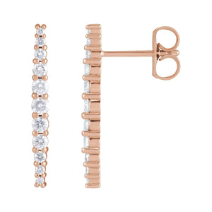 Accented Bar Earrings · 0.38 ct — 14K Rose Gold