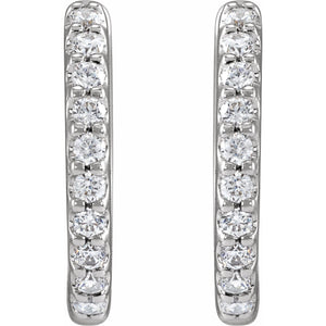 Accented Huggie Earrings · 0.33–0.5 ct — 14K White Gold view 2