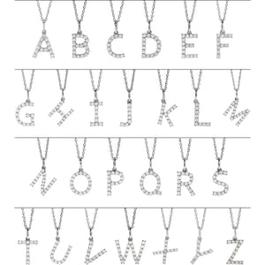 Accented Initial Necklace · 0.13–0.33 ct — 14K White Gold view 2