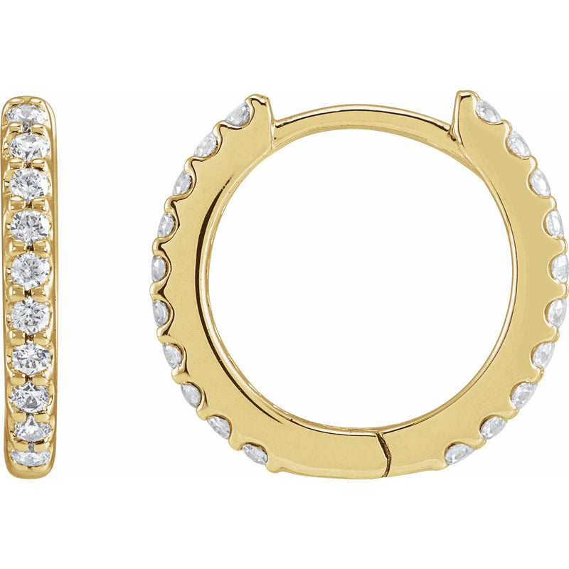 Accented Huggie Earrings · 0.33–0.5 ct — 14K Yellow Gold