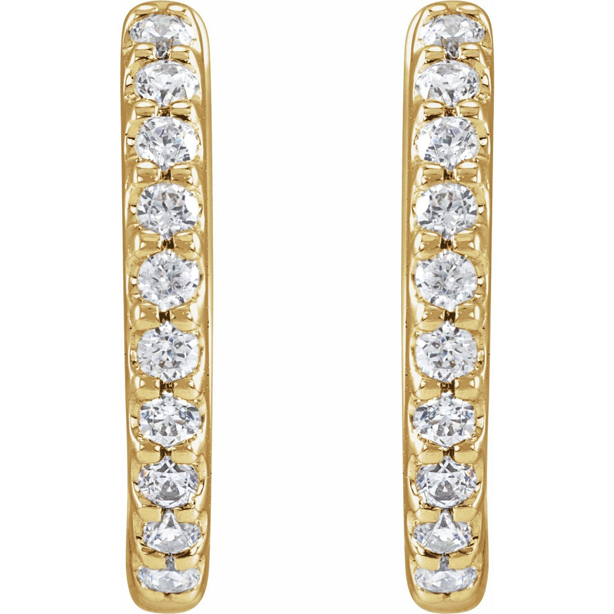 Accented Huggie Earrings · 0.33–0.5 ct — 14K Yellow Gold view 2