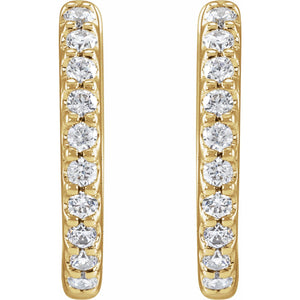 Accented Huggie Earrings · 0.33–0.5 ct — 14K Yellow Gold view 2