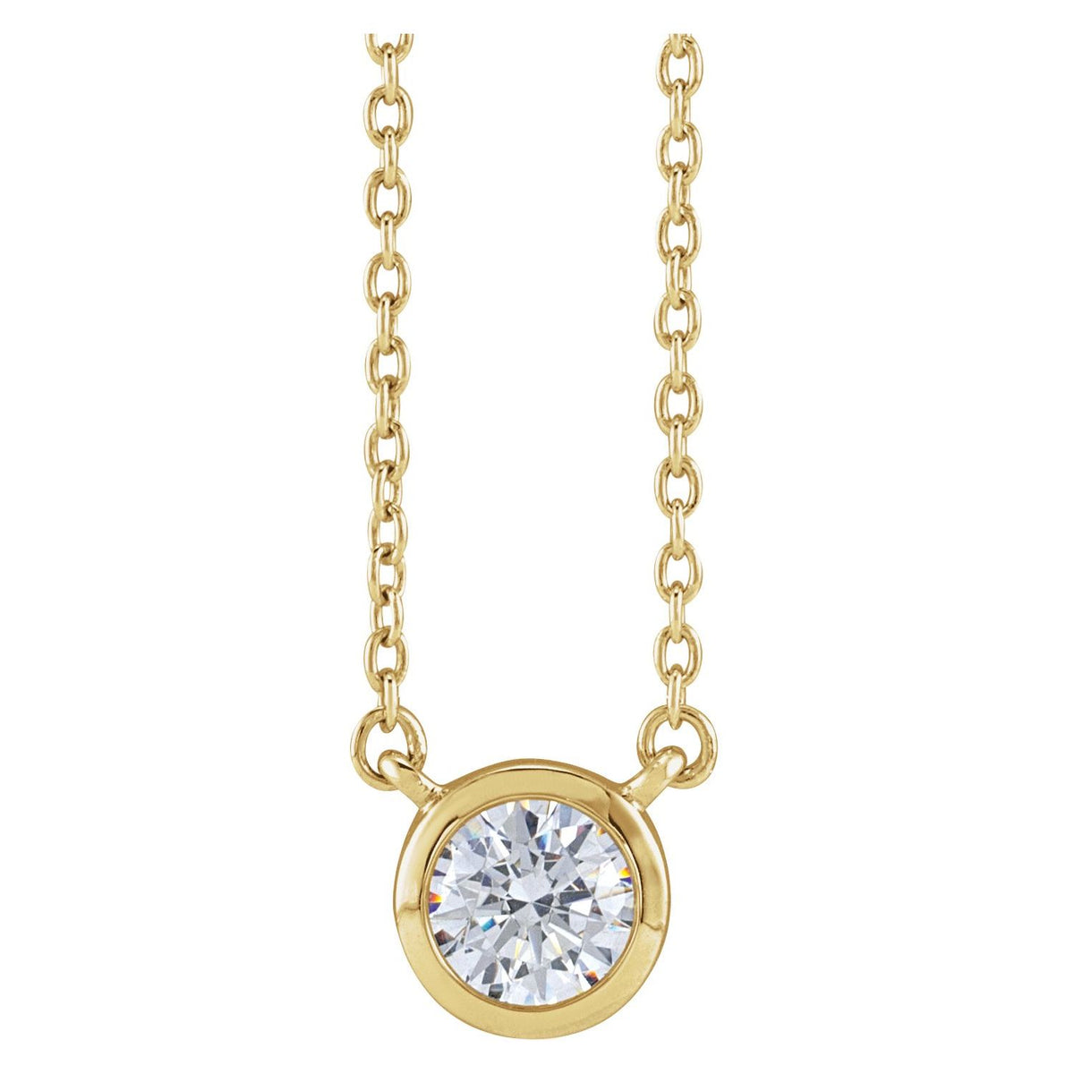 Lab-Grown Diamond Necklace · 5.4–7.5 ct — 14K Yellow Gold