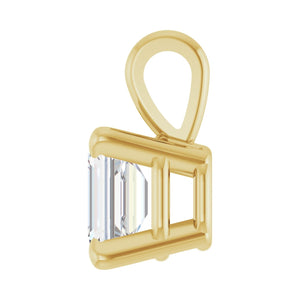 Emerald 4-Prong Solitaire Pendant · 7.25–13 ct — 14K Yellow Gold view 3