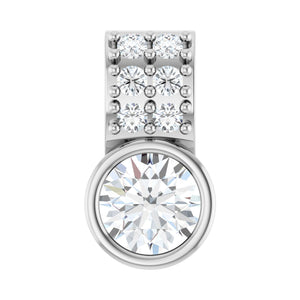 Accented Bezel-Set Pendant · 4.25–6.75 ct — 14K White Gold