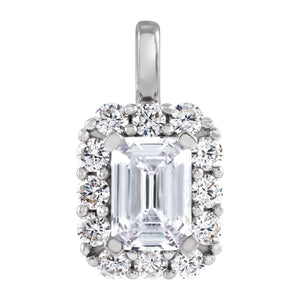 Lab-Grown Diamond Halo-Style Pendant · 13.5 ct — 14K White Gold