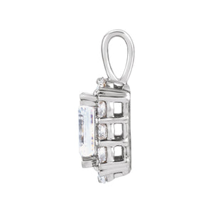 Lab-Grown Diamond Halo-Style Pendant · 13.5 ct — 14K White Gold view 2