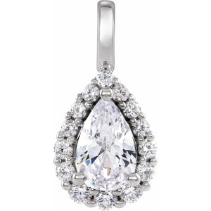 Lab-Grown Diamond Halo-Style Pendant · 15 ct — 14K White Gold