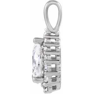 Lab-Grown Diamond Halo-Style Pendant · 15 ct — 14K White Gold view 2