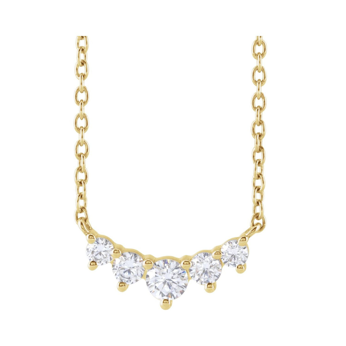 Lab-Grown Diamond Graduated Necklace · 3.53 ct — 14K Yellow Gold
