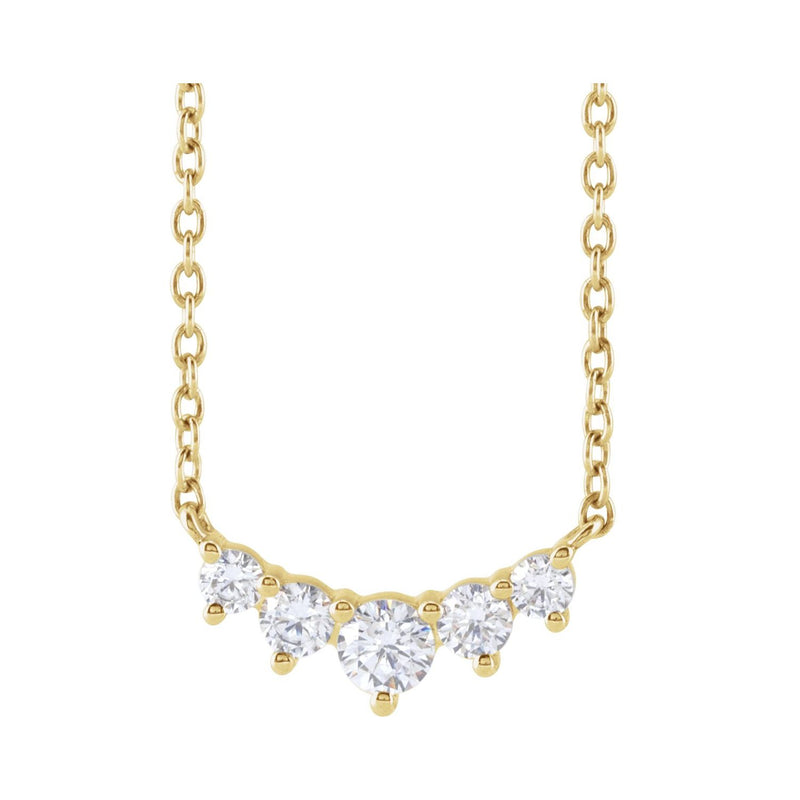 Lab-Grown Diamond Graduated Necklace · 3.53 ct — 14K Yellow Gold