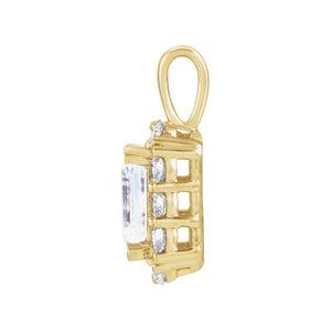 Lab-Grown Diamond Halo-Style Pendant · 13.5 ct — 14K Yellow Gold view 2