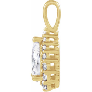 Lab-Grown Diamond Halo-Style Pendant · 15 ct — 14K Yellow Gold view 2
