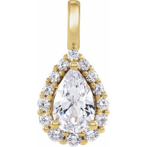 Lab-Grown Diamond Halo-Style Pendant · 15 ct — 14K Yellow Gold