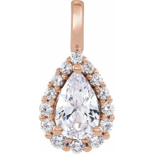 Lab-Grown Diamond Halo-Style Pendant · 15 ct — 14K Rose Gold