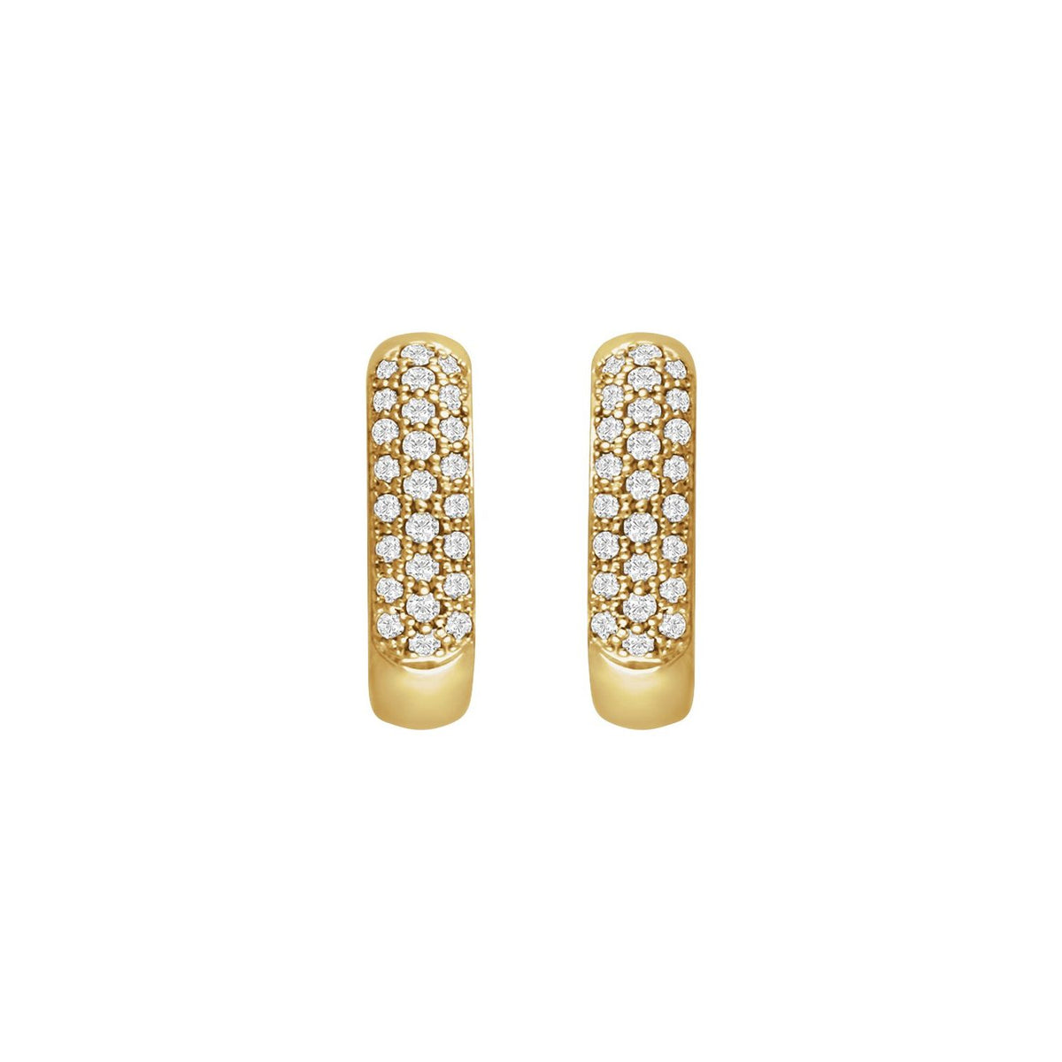 Pavé-Style Hoop Earrings · 0.33–0.88 ct — 14K Yellow Gold view 2
